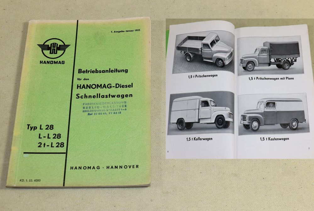 Hanomag L 28 , 2 t - L 28 Betriebsanleitung