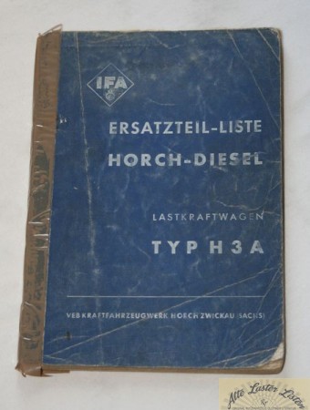 H 3 A , LKW Ersatzteilliste IFA Horch H3A