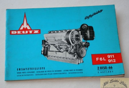Deutz F 6 L 911, 912 Motor Ersatzteilliste