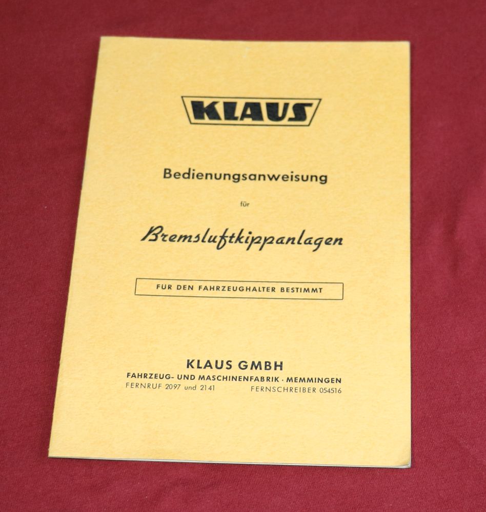 KLAUS Bremsluftkippanlagen , Druckluft Kipper