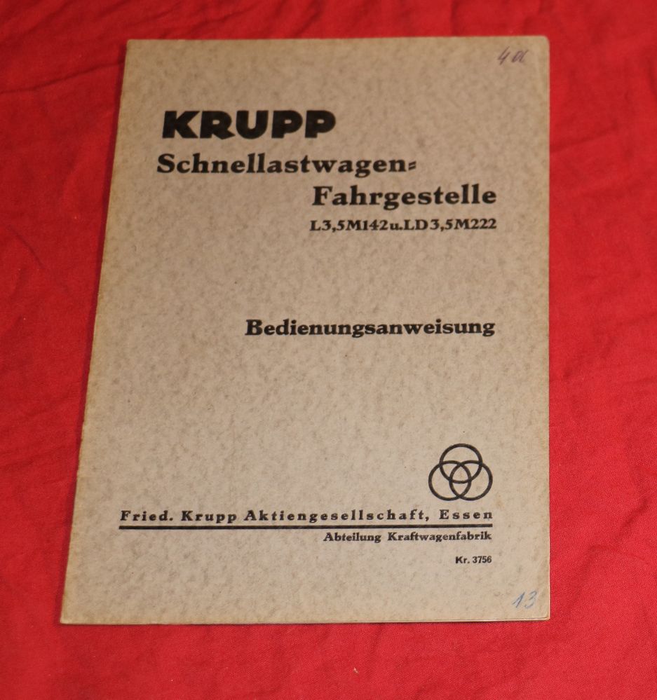 KRUPP L 3,5 M 142 , LD 3,5 M 222 Lastwagen Fahrgestell