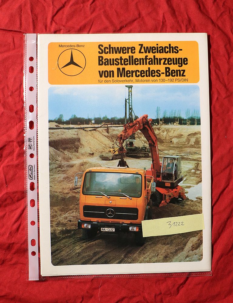 31222 Mercedes Schwere Zweiachs Baustellenfahrzeuge , LKW Prospekt