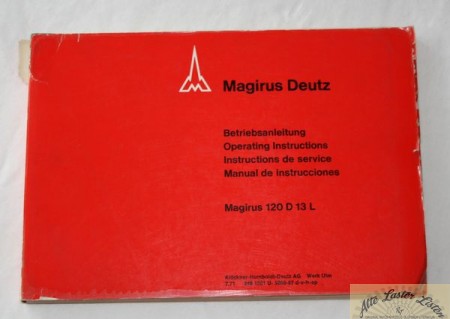 Magirus Deutz 120 D 13 L , Betriebsanleitung Hauber LKW