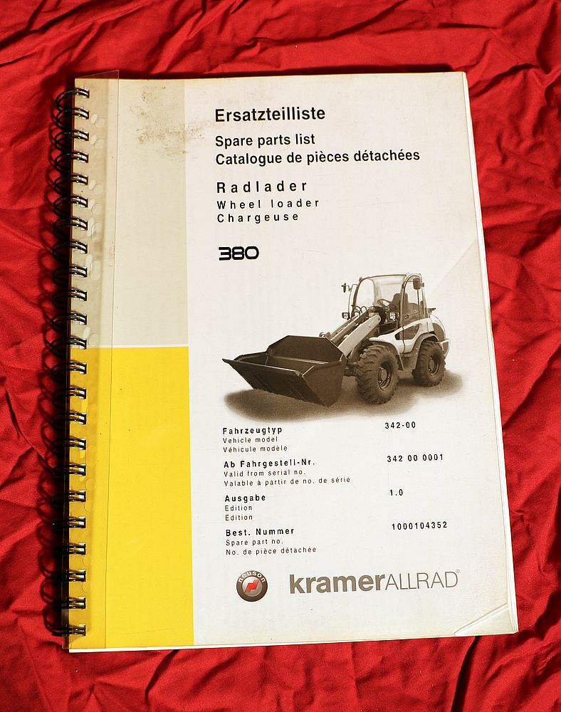 KRAMER  380 Radlader Ersatzteilliste