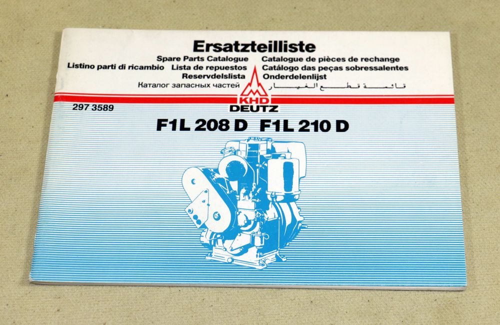 Deutz F 1 L 208 , 210 D Motor Ersatzteilliste