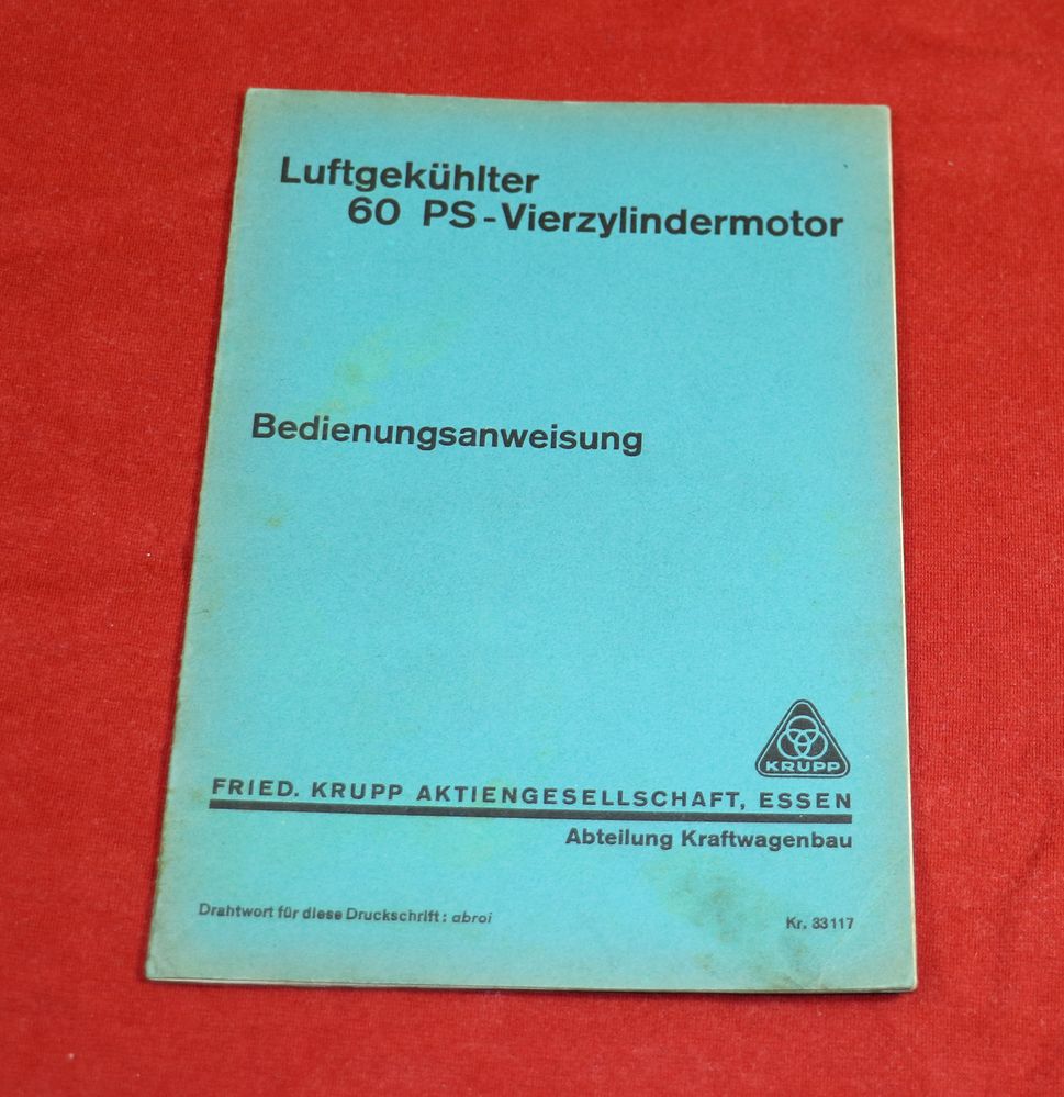 KRUPP luftgekühlter 60 PS Vierzylinder Motor