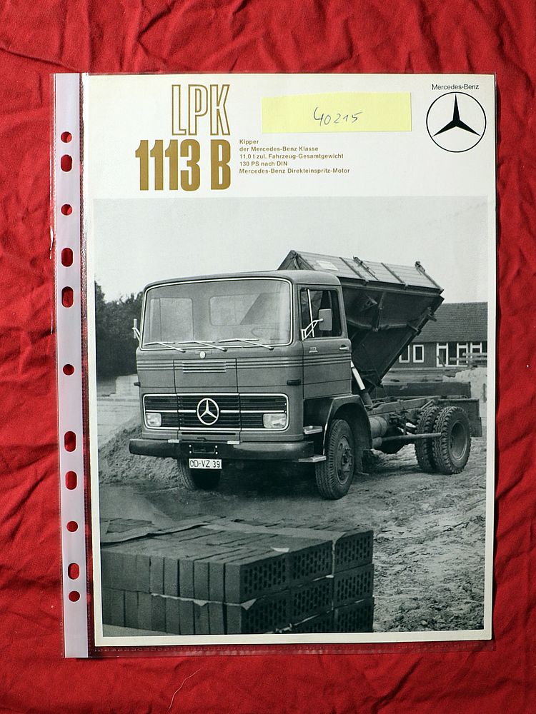 40215 Prospekt Mercedes LPK 1113 B Frontlenker Kipper