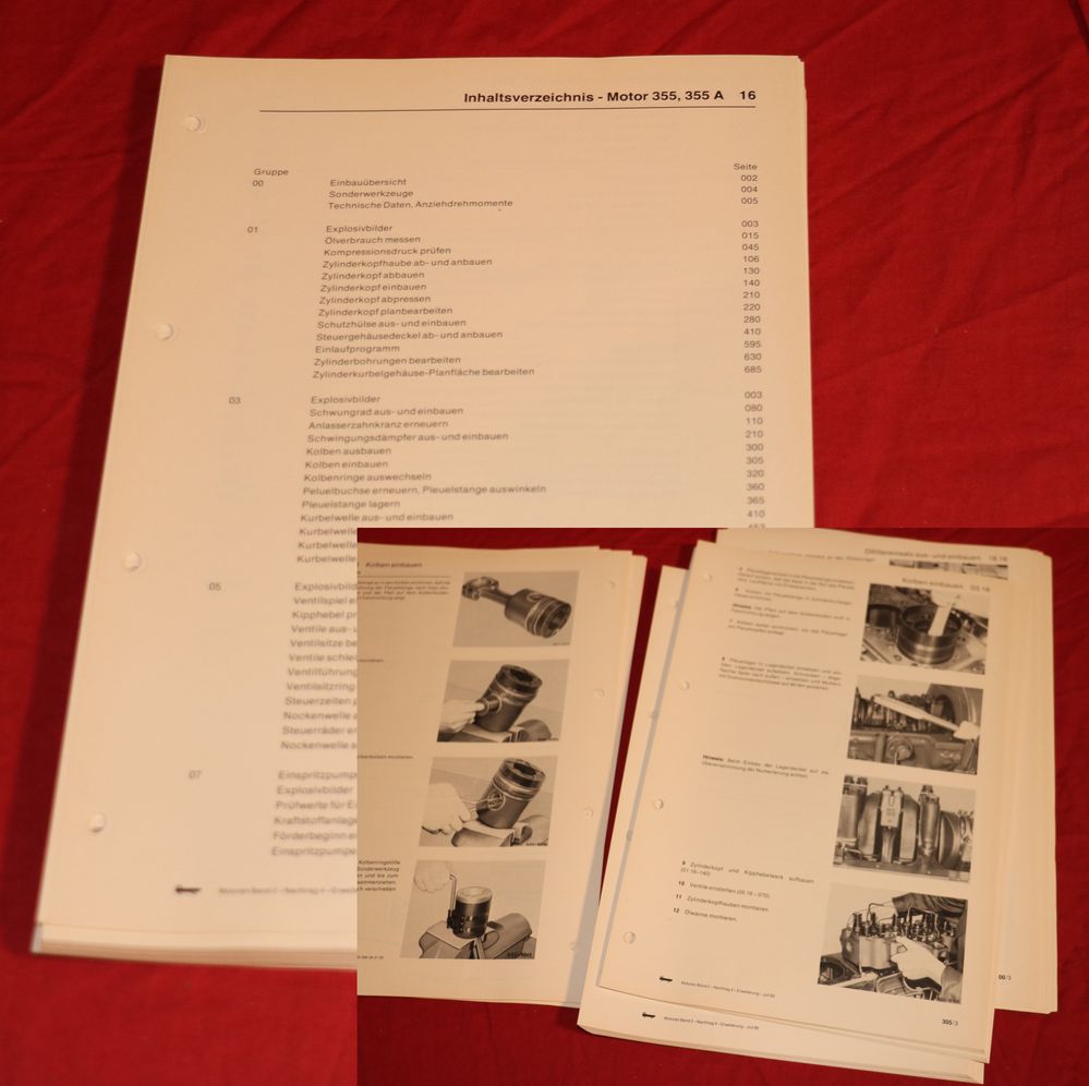 Mercedes Motoren OM 355 , OM 355 A , Werkstatthandbuch