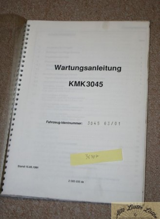 Wartungsanleitung  Autokran    KRUPP      KMK 3045
