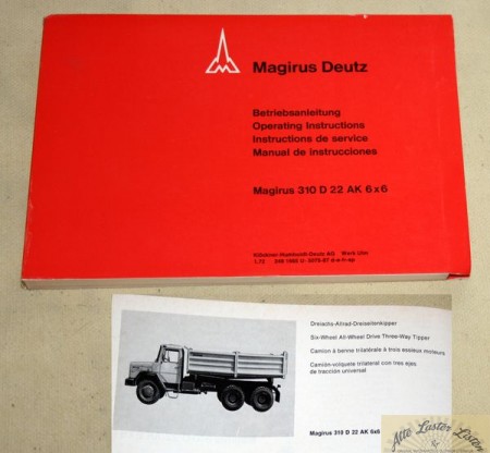 Magirus 310 D 22 AK  6x6 Betriebsanleitung