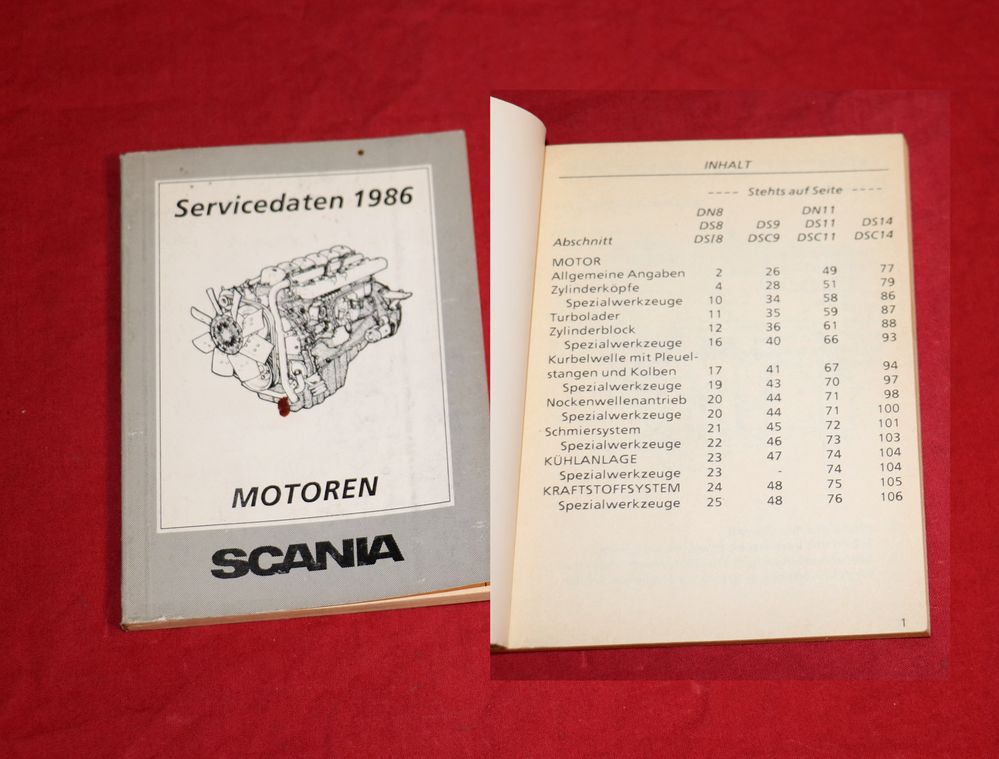 SCANIA Motoren Servicedaten 1986