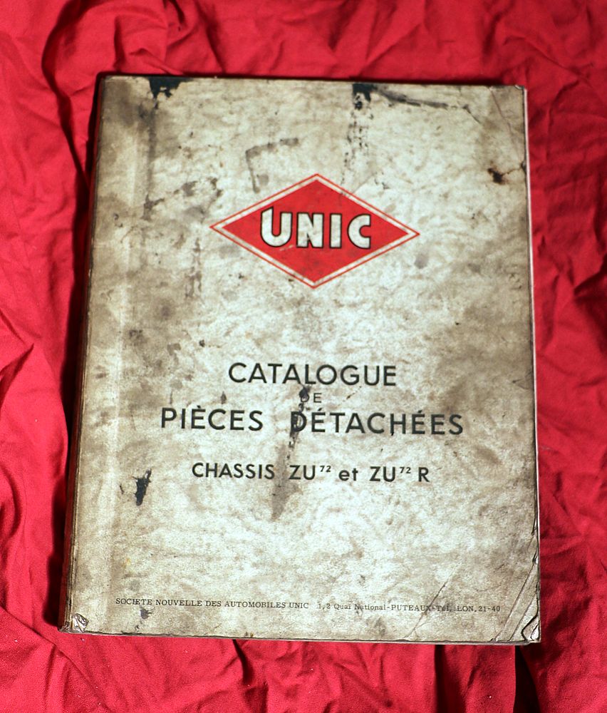 UNIC ZU 72  Zu 72R  Ersatzteilliste Fahrgestell