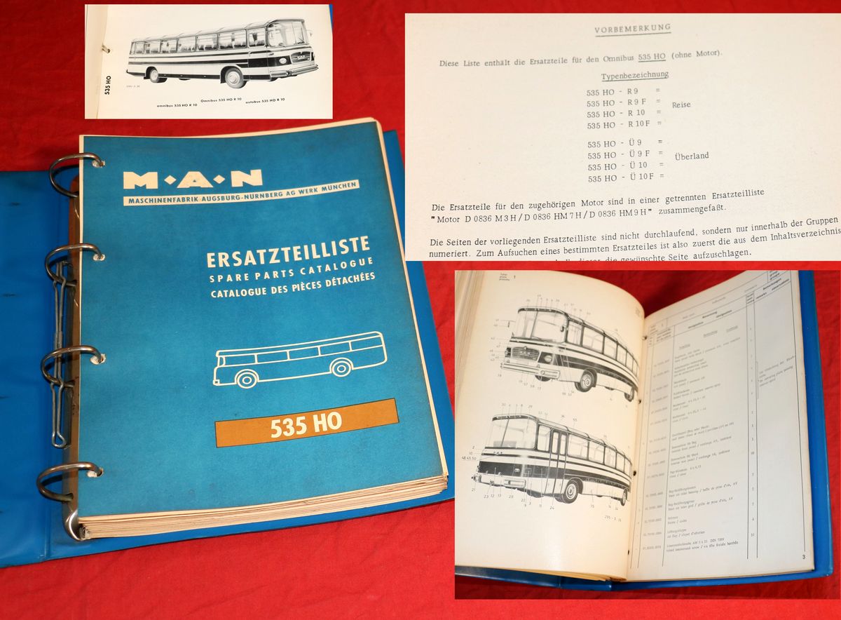 MAN 535 HO Bus Ersatzteilkatalog Omnibus