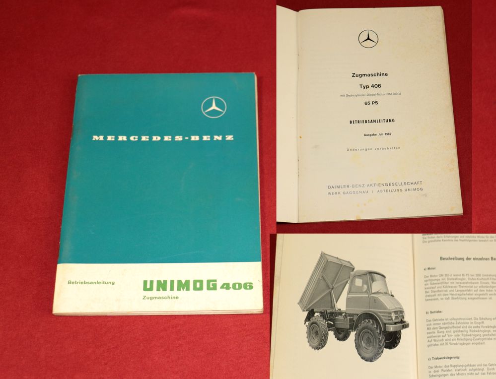 51814 Betriebsanleitung Unimog 406 Zugmaschine 65 PS