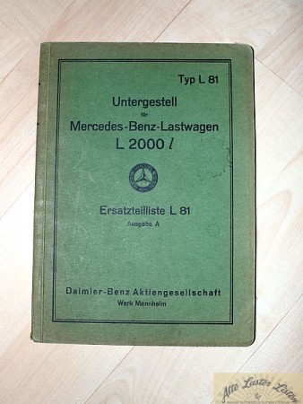 Mercedes L 2000 l Ersatzteilliste Untergestell  Typ L 81