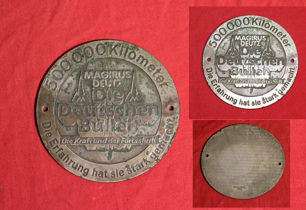 Plakette Magirus Deutz Die deutschen Bullen 500.000 km