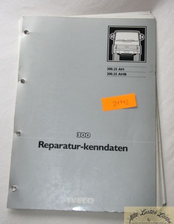 Iveco 300.25 AH, AHB Reparatur Kenndaten