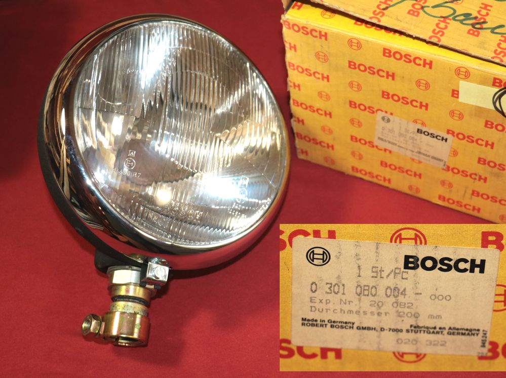 BOSCH Hauptscheinwerfer , Glas 200 mm , Chromring