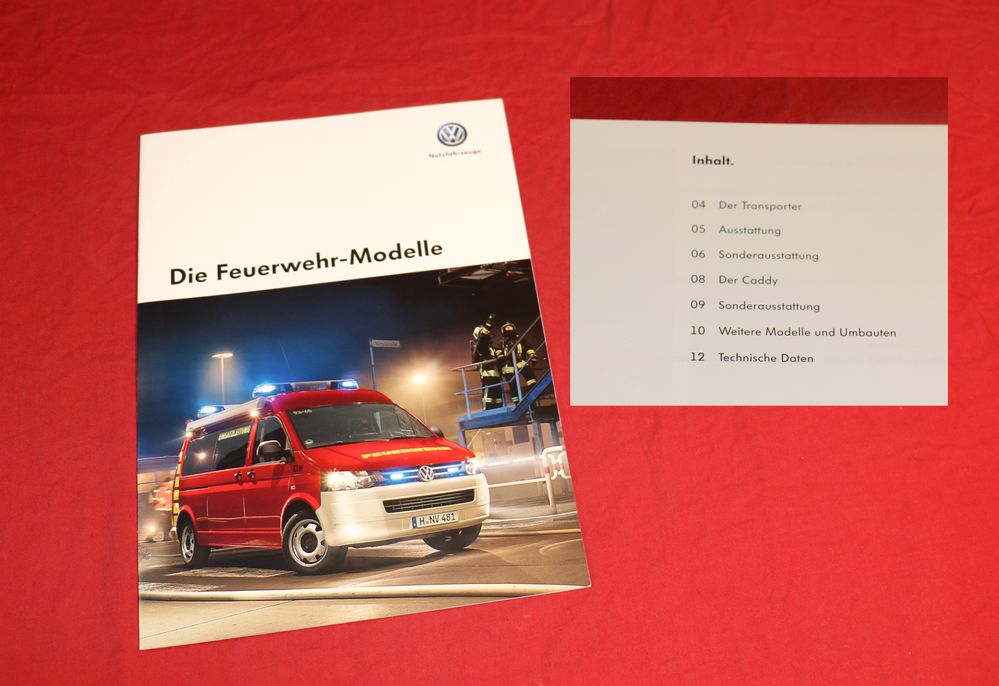VW , Die Feuerwehr Modelle Prospekt 