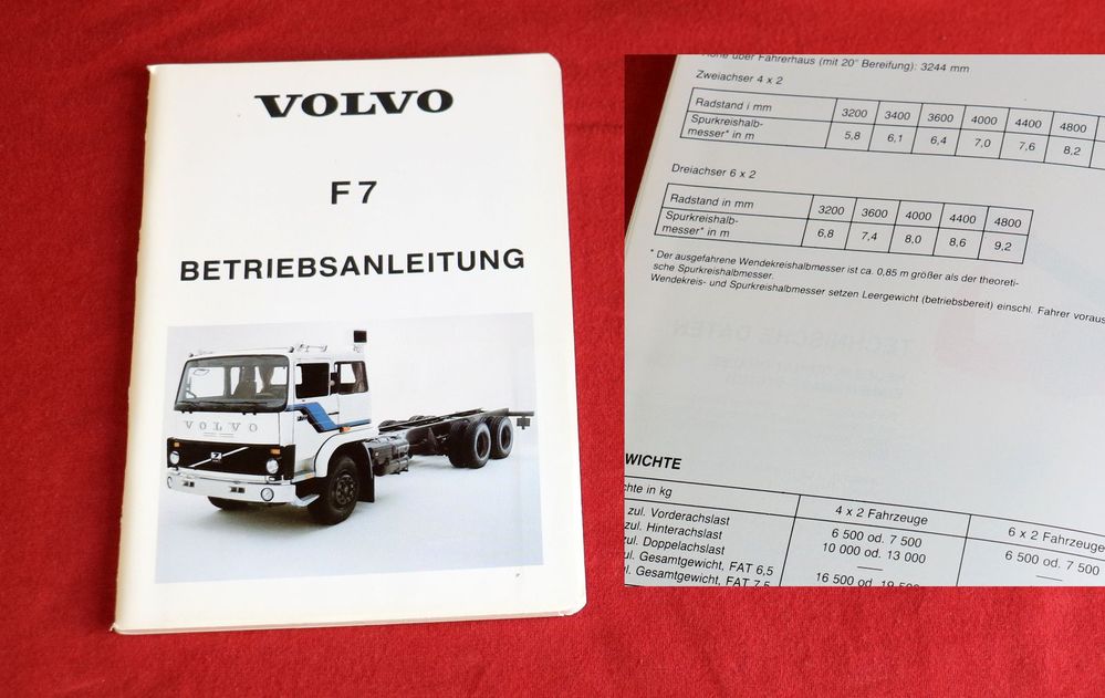 Volvo F 7 , Betriebsanleitung LKW