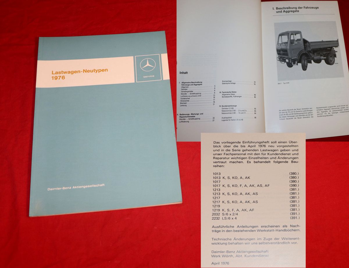 Einführungsschrift Mercedes Lastwagen Neutypen 1976