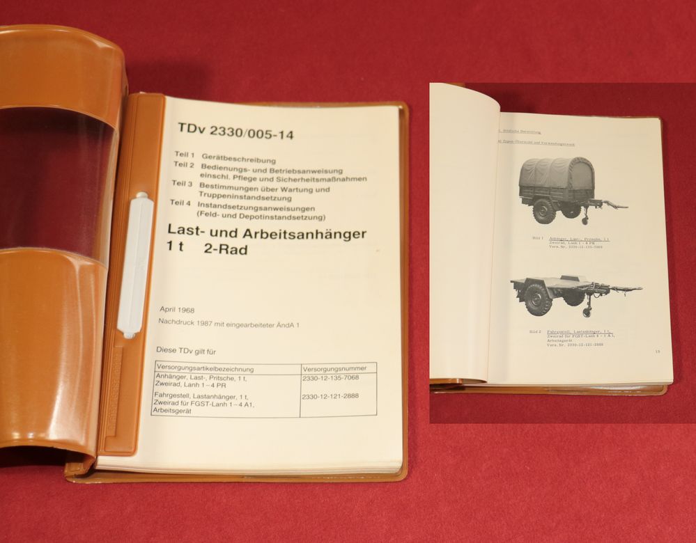 Anhänger 1 t  2-Rad Anleitung TDv Bundeswehr