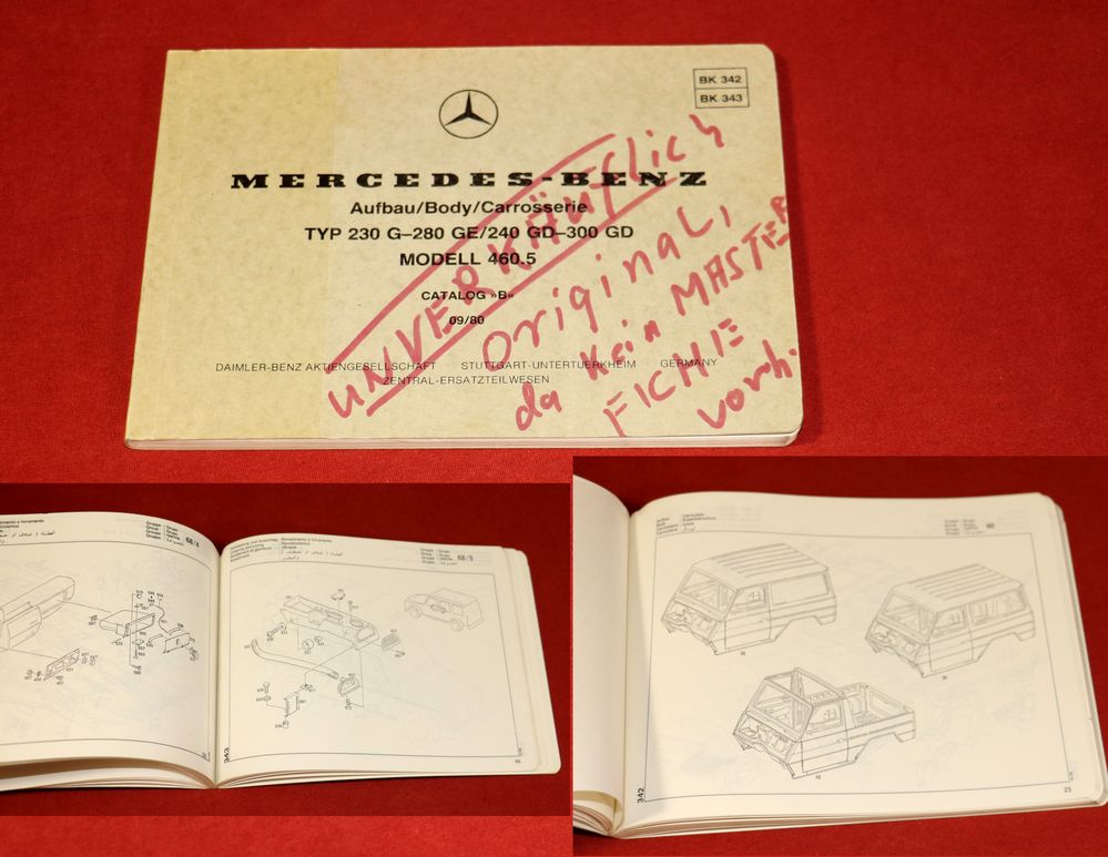 52284 Mercedes 230, 280 G, GE 240 - 300 GD Aufbau Karosserie
