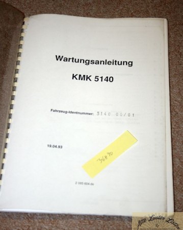 Autokran    KRUPP    KMK    5140   Wartungsanleitung