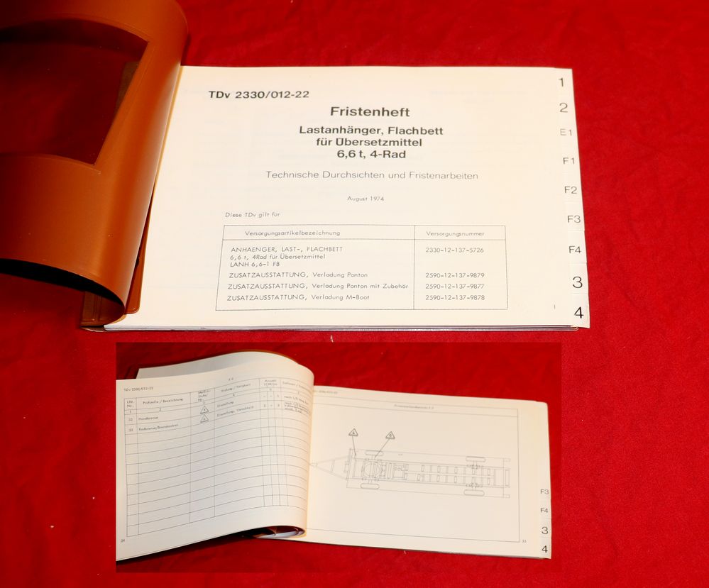 TDv Fristenheft Anhänger 4- Rad  6,6 t