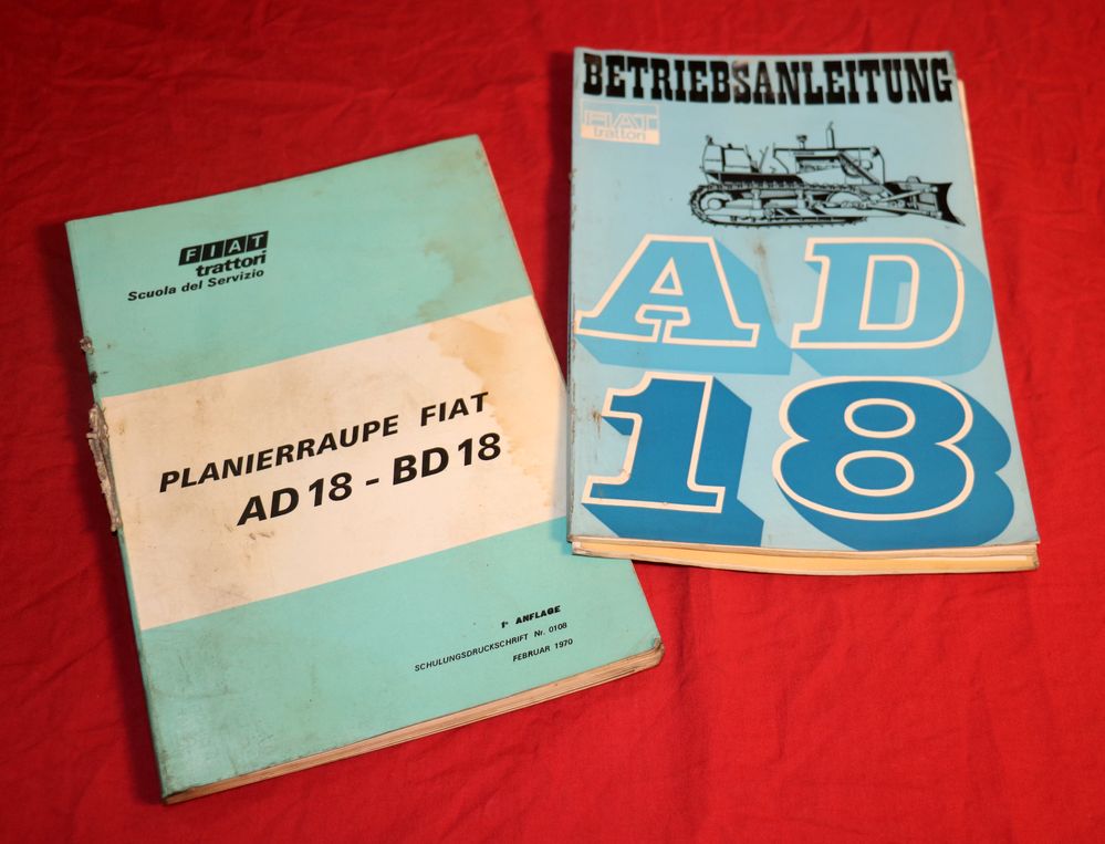 FIAT Raupe AD 18 Betriebsanleitung Service Schrift