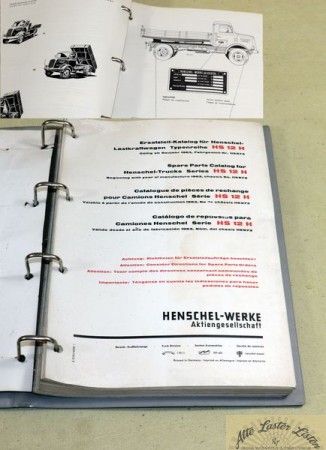 Henschel  HS  12 H , Hauber Ersatzteilliste