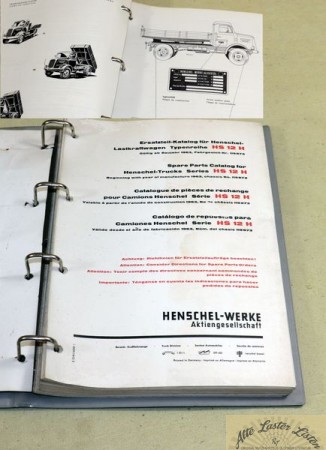 Henschel  HS  12 H , Hauber Ersatzteilliste