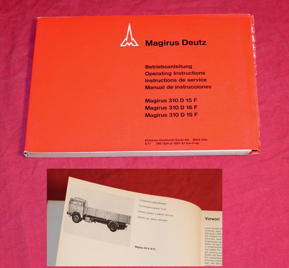 Magirus 310 D 15, 16, 19 F Anleitung Frontlenker LKW