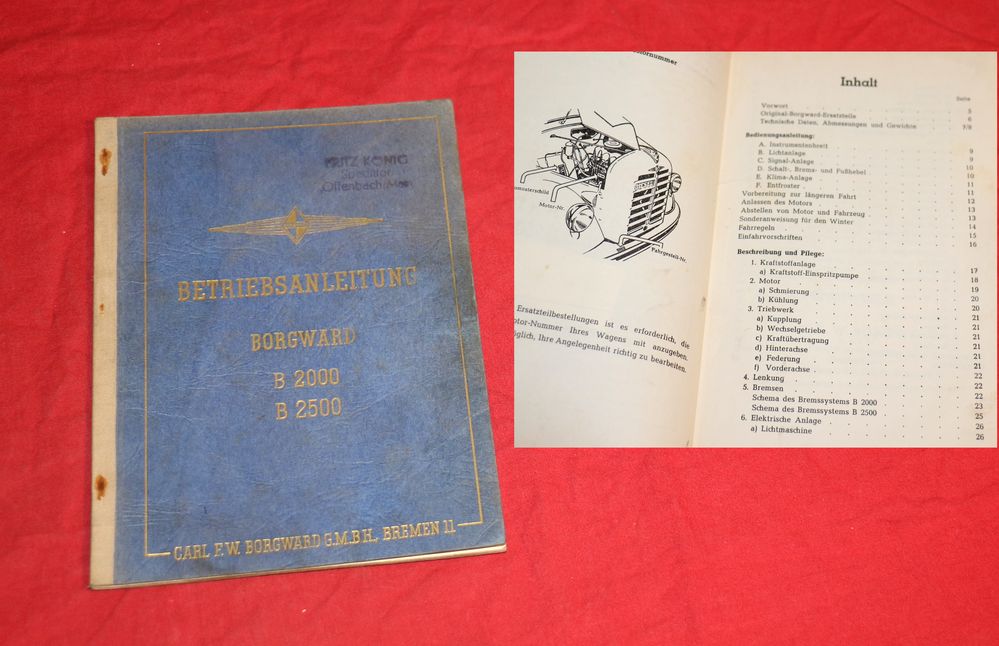 Borgward B 2000, B 2500 Betriebsanleitung 
