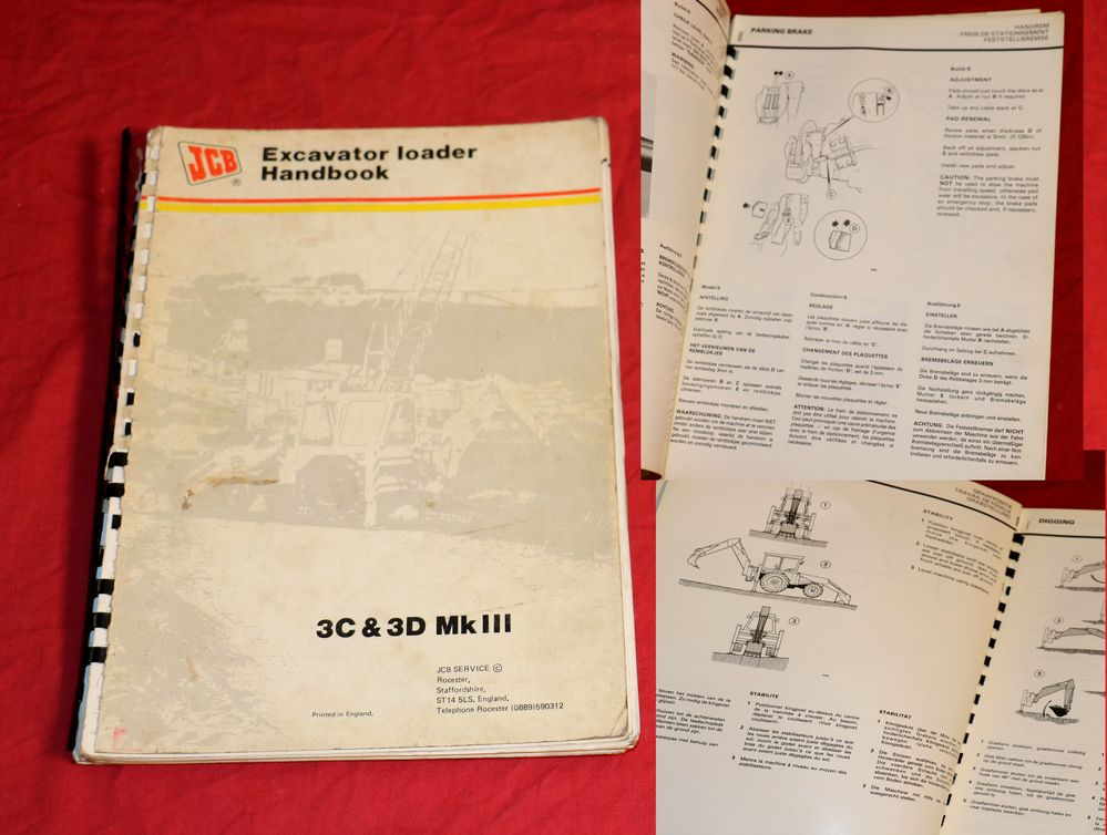 JCB 3C + 3D Mk III Excavator Loader Handbook Baggerlader