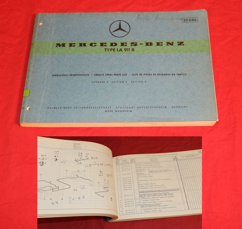 Mercedes LA  911 B Kurzhauber Fahrgestell Ersatzteilliste