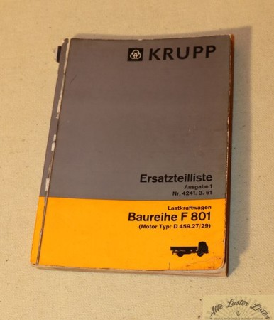 KRUPP F 801            Ersatzteilliste