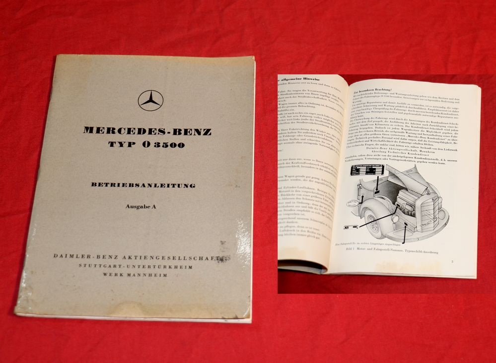 Mercedes O 3500 Bus Betriebsanleitung von 1949