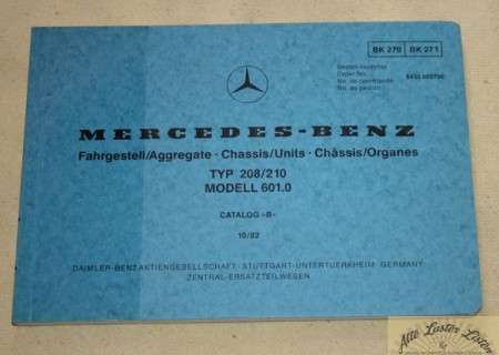 Mercedes 208 , 210 Transporter Ersatzteilliste , Fahrgestell