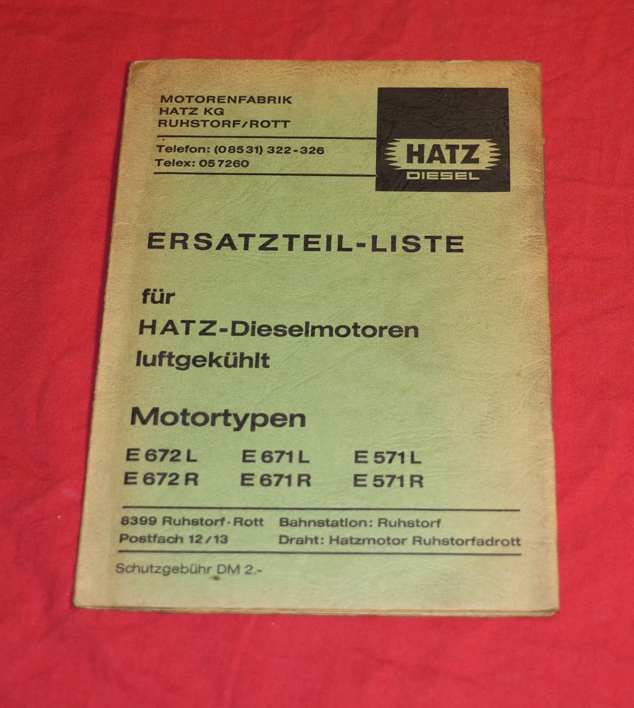 Hatz E 571, E 671, E 672 L + R Ersatzteilliste