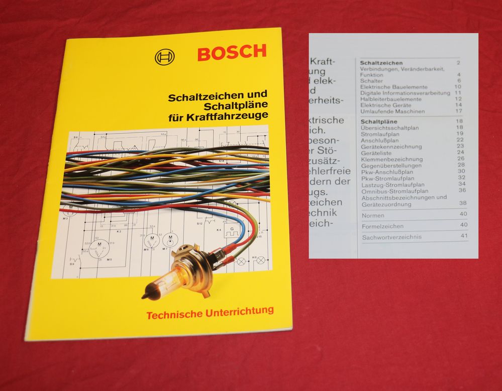 BOSCH Schaltzeichen und Schaltpläne für KFZ