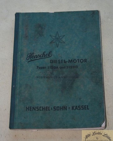 Betriebsanleitung Henschel Motor 512  DA , DG