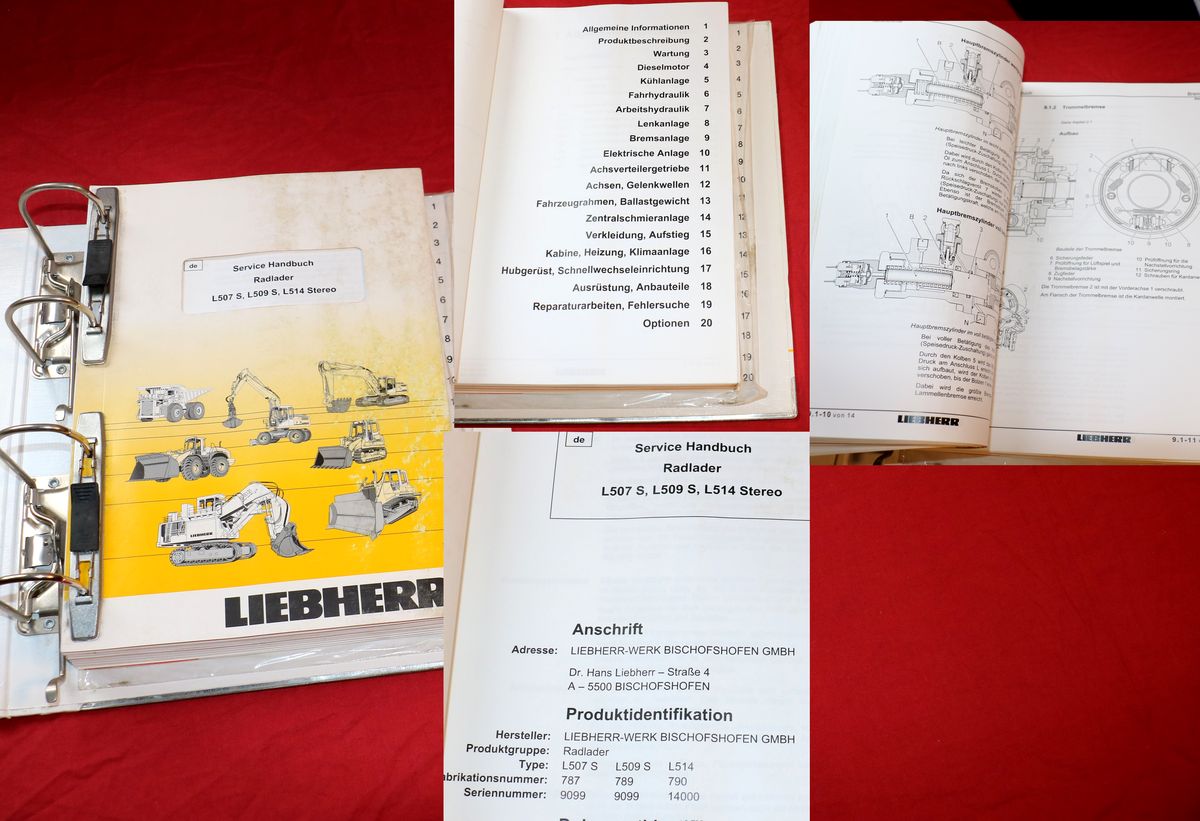 Liebherr L 507 S, L 509 S, L 514 Stereo, Radlader Werkstatthandbuch