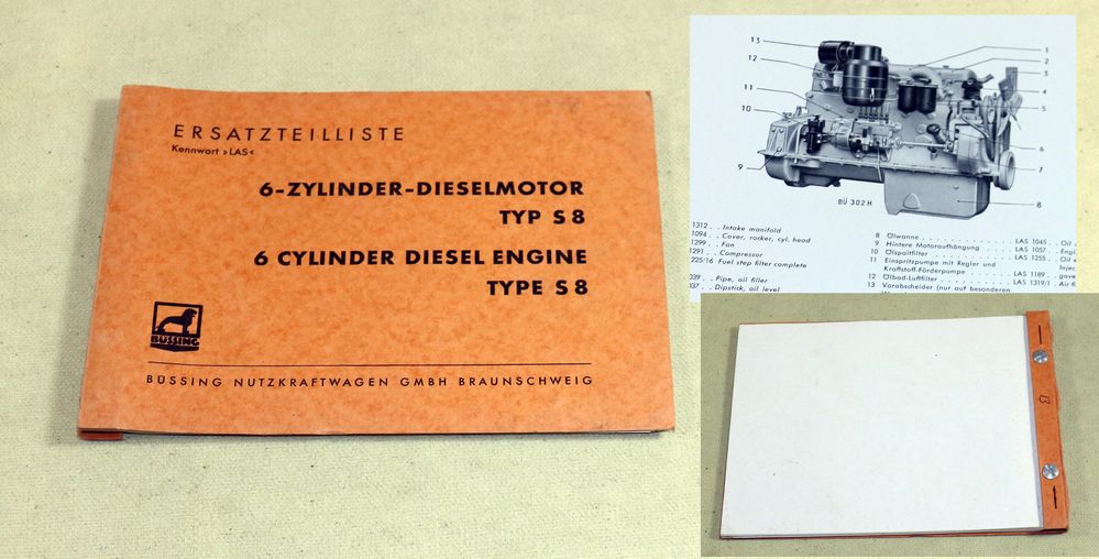 37834 Büssing S 8 Dieselmotor Ersatzteilliste