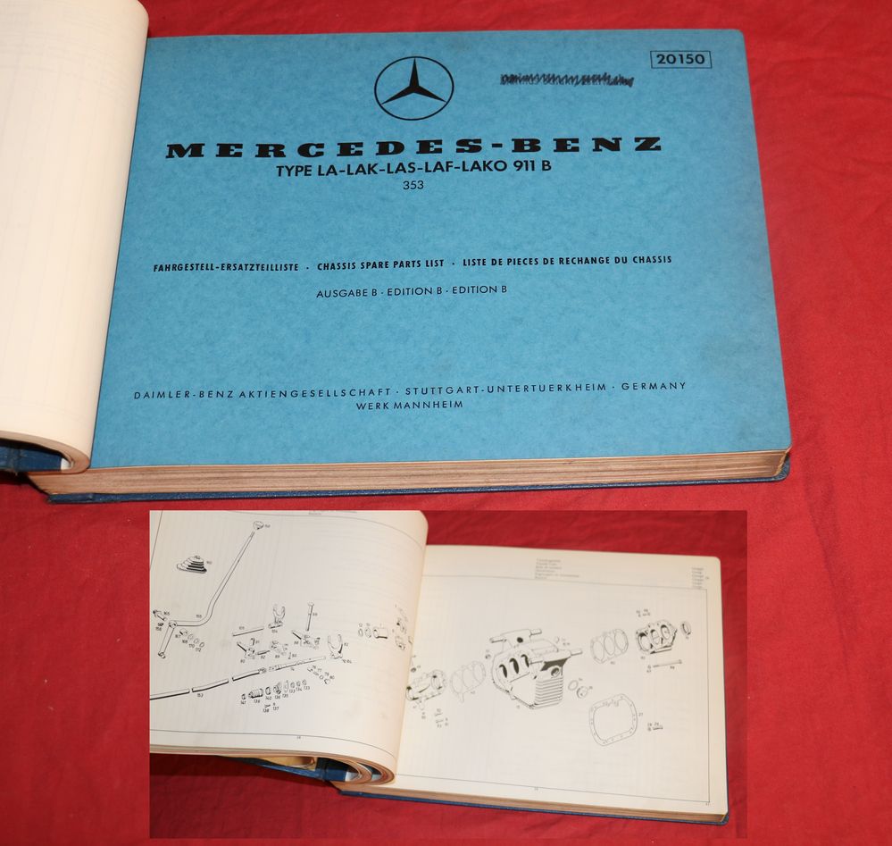 Mercedes LA 911 B Fahrgestell Ersatzteilliste Kurzhauber LKW