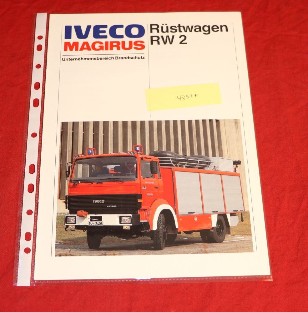 Iveco Magirus RW 2 Rüstwagen Feuerwehr Prospekt