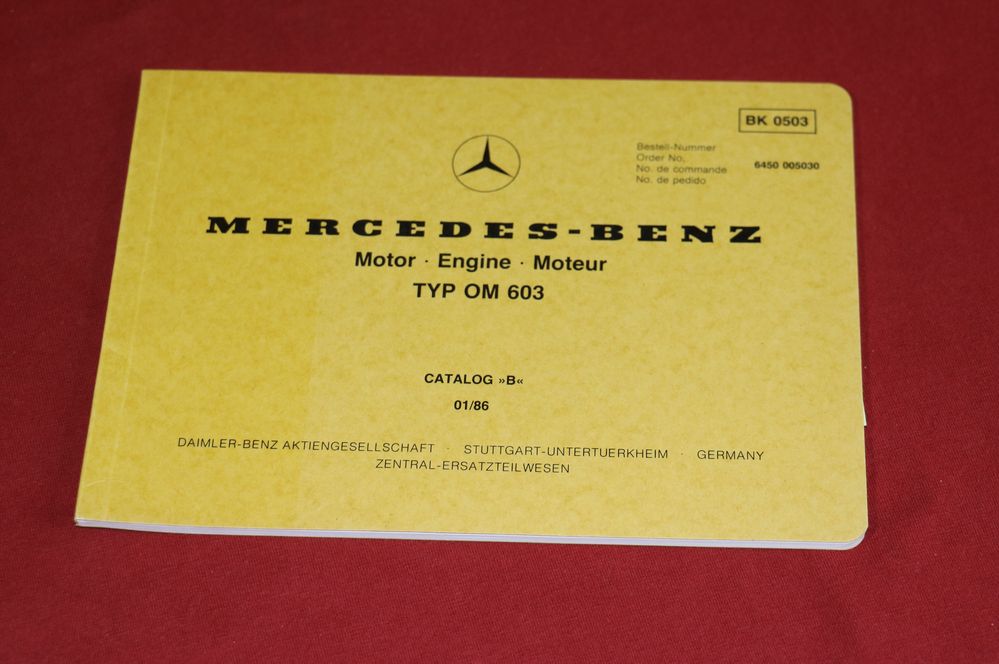 49781 Mercedes Motor OM 603 Bild - Ersatzteilliste