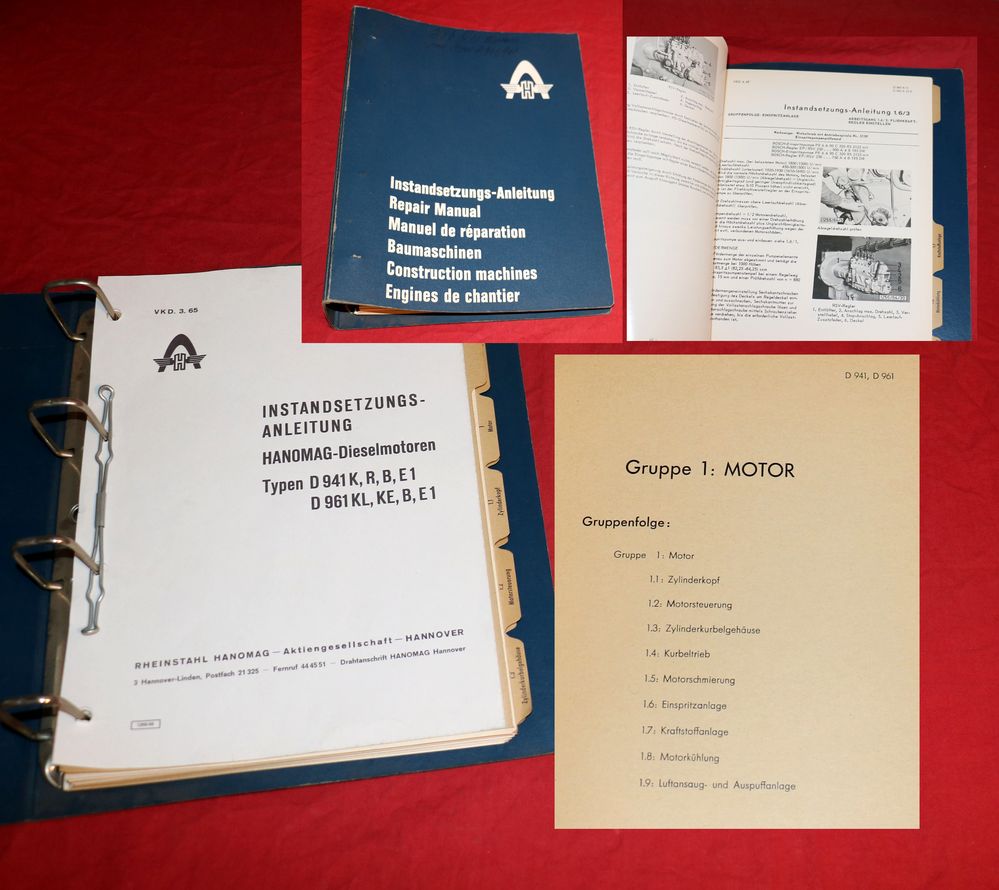 Hanomag D 941, D 961 Motor Werkstatthandbuch