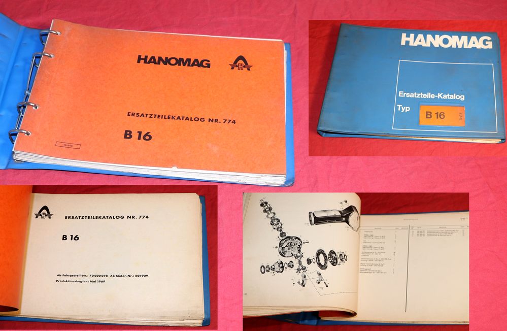 Hanomag B 16 Radlader , Ersatzteilliste