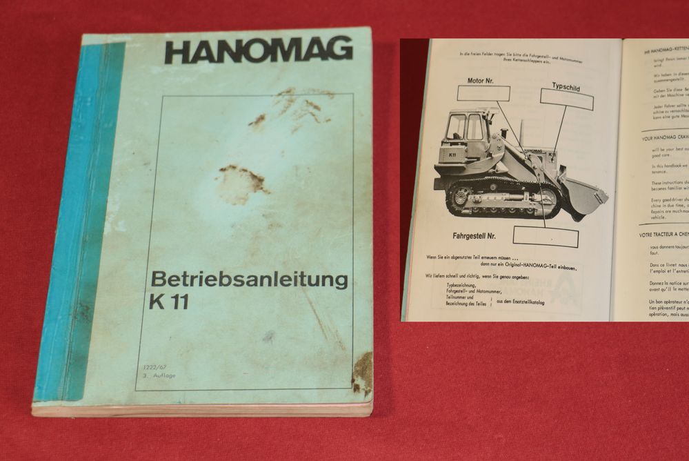 Hanomag K 11 Raupe , Betriebsanleitung